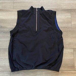 Tommy Bahama Vest Size Small Nylon Vest 1/4 Zip Pullover Mesh Lining Black